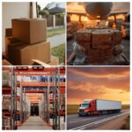 Ocean freight cargo ship delivering goods across Canada