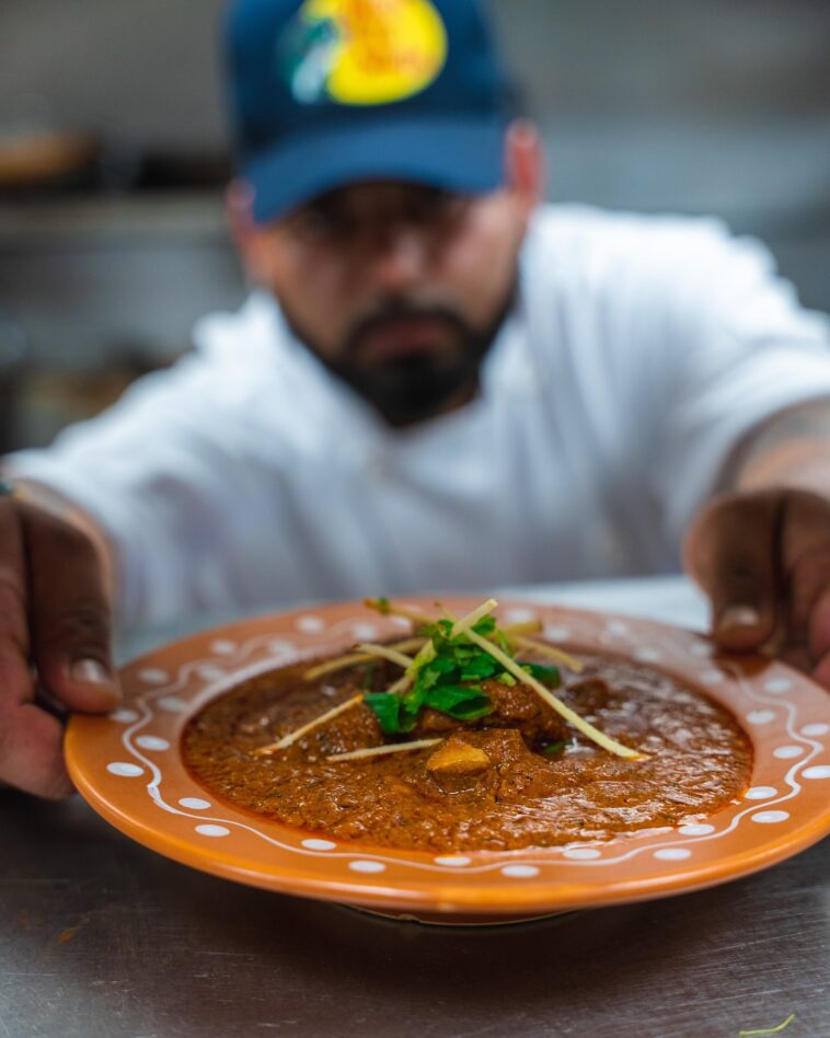 Butter Chicken served at Dhaba on the Falls in Niagara Falls, Ontario – a rich North Indian curry in a creamy tomato sauce.