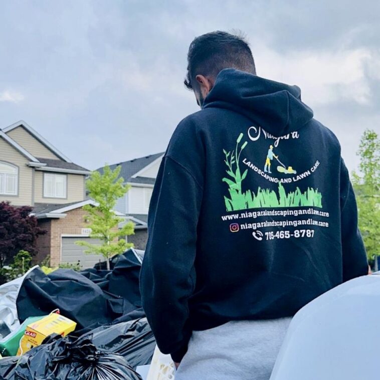 Prajwal Shah, founder of NLLC, overseeing garbage removal operations in Niagara Falls