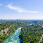 Scenic landscape view of Ontario, Canada featuring natural forests, rivers, and hiking trails in Niagara Parks