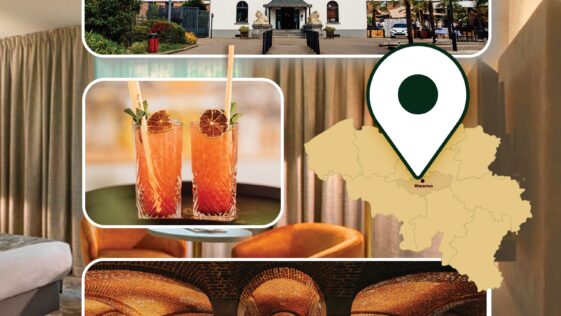 Elegant hotel lobby at Van der Valk Hotel Waterloo with modern design and comfortable seating.