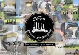 Prajwal Shah, founder of Niagara Landscaping, Lawn-Care & Cleaning (NLLC), standing in front of a property in Niagara Falls.