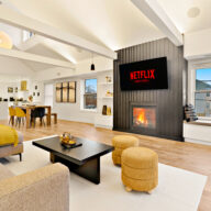 A well-furnished Airbnb living room in Niagara Falls managed by HAH Developments.