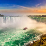 Niagara Falls long-term real estate investment opportunity near Horseshoe Falls at sunset