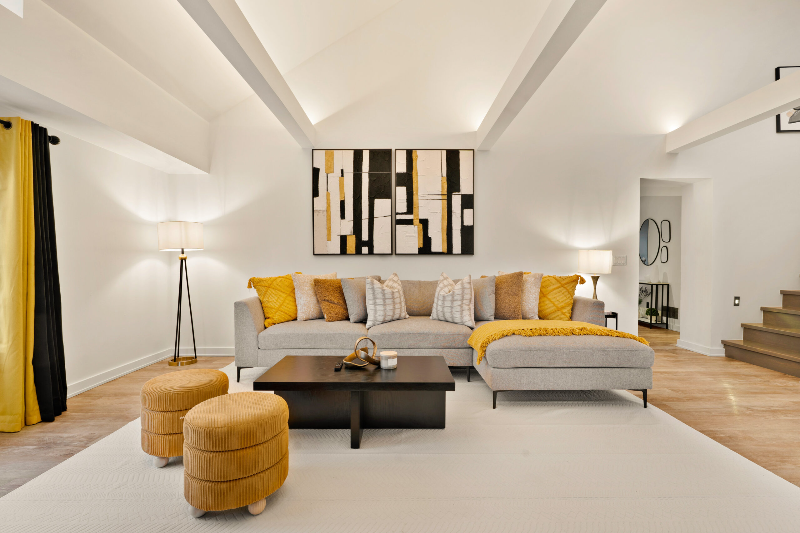 Airbnb 26 Duke St Niagara Falls living room interior managed by HAH Developments