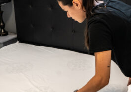 Move-In and Move-Out Cleaning in Niagara Falls by NLLC, showing a professional cleaner tidying a rental property