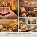 Romantic Valentine’s Week décor at a luxury short-term rental by Home Away From Home Developments Inc in Niagara Falls