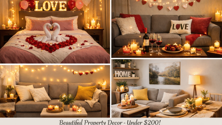 Romantic Valentine’s Week décor at a luxury short-term rental by Home Away From Home Developments Inc in Niagara Falls