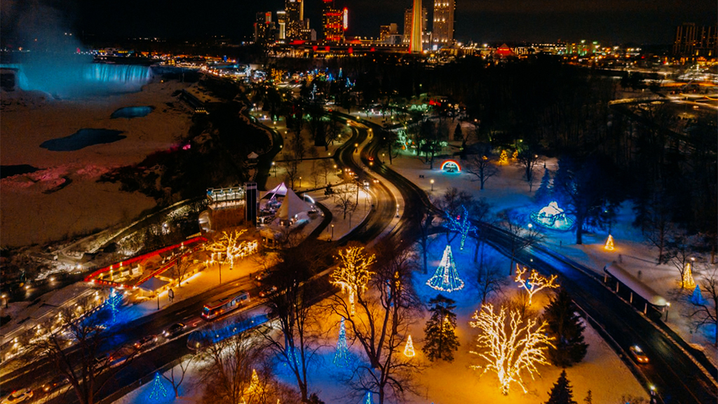 Clifton Hill holiday lights in Niagara Falls during March Break family events