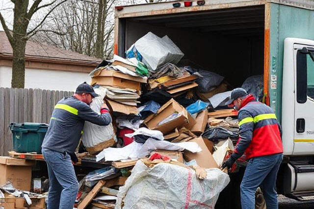 Professional garbage removal Niagara Falls by Niagara Landscaping Lawn Care & Cleaning team handling junk disposal safely